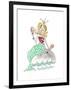 Little Mermaid with Brush and Mirror-Effie Zafiropoulou-Framed Giclee Print