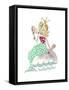 Little Mermaid with Brush and Mirror-Effie Zafiropoulou-Framed Stretched Canvas