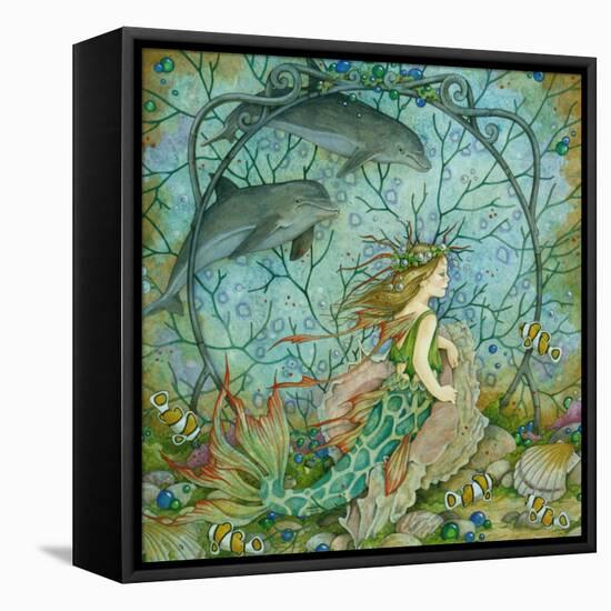 Little Mermaid-Linda Ravenscroft-Framed Stretched Canvas