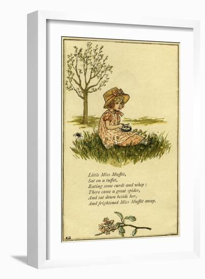 Little Miss Muffet illustrated-Kate Greenaway-Framed Giclee Print