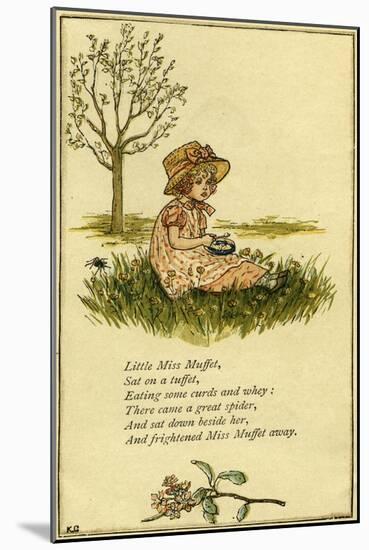 Little Miss Muffet illustrated-Kate Greenaway-Mounted Giclee Print