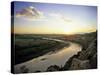 Little Missouri River at Sunset in Theodore Roosevelt National Park, North Dakota, USA-Chuck Haney-Stretched Canvas