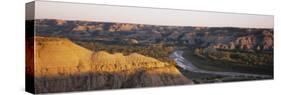 Little Missouri River, Badlands, Theodore Roosevelt National Park, North Dakota, USA-null-Stretched Canvas