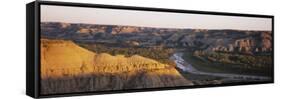 Little Missouri River, Badlands, Theodore Roosevelt National Park, North Dakota, USA-null-Framed Stretched Canvas