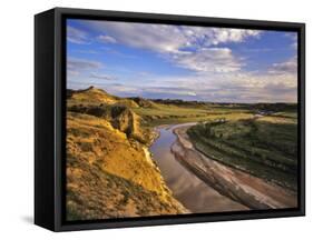 Little Missouri River in Theodore Roosevelt National Park, North Dakota, USA-Chuck Haney-Framed Stretched Canvas