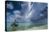 Little Motor Boat in the Turquoise Waters of the Ant Atoll, Pohnpei, Micronesia, Pacific-Michael Runkel-Stretched Canvas