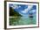 Little Motor Boat in the Turquoise Waters of the Ant Atoll, Pohnpei, Micronesia, Pacific-Michael Runkel-Framed Photographic Print