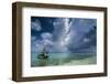 Little Motor Boat in the Turquoise Waters of the Ant Atoll, Pohnpei, Micronesia, Pacific-Michael Runkel-Framed Photographic Print