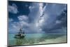 Little Motor Boat in the Turquoise Waters of the Ant Atoll, Pohnpei, Micronesia, Pacific-Michael Runkel-Mounted Photographic Print