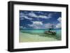 Little Motor Boat in the Turquoise Waters of the Ant Atoll, Pohnpei, Micronesia, Pacific-Michael Runkel-Framed Photographic Print