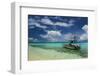 Little Motor Boat in the Turquoise Waters of the Ant Atoll, Pohnpei, Micronesia, Pacific-Michael Runkel-Framed Photographic Print