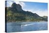 Little Motorboat Cruising Before, Naviti Island, Yasawas, Fiji, South Pacific, Pacific-Michael Runkel-Stretched Canvas