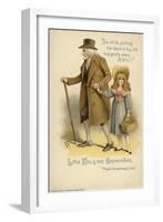 Little Nell and Her Grandfather, from the Old Curiosity Shop-Charles Dickens-Framed Giclee Print