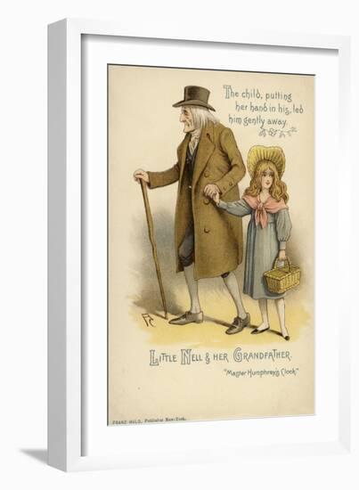 Little Nell and Her Grandfather, from the Old Curiosity Shop-Charles Dickens-Framed Giclee Print