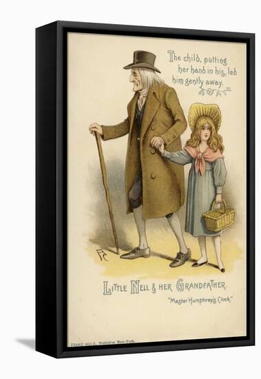 Little Nell and Her Grandfather, from the Old Curiosity Shop-Charles Dickens-Framed Stretched Canvas