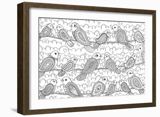 Little Paisley Birdies-Hello Angel-Framed Giclee Print