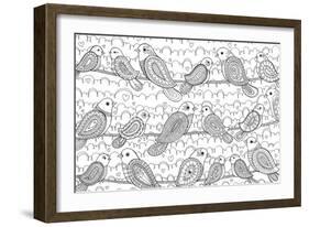 Little Paisley Birdies-Hello Angel-Framed Giclee Print