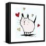Little Pink Cat-Carla Martell-Framed Stretched Canvas