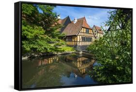 Little Pond in the Old Town, Den Gamle By, Open Air Museum in Aarhus, Denmark, Scandinavia, Europe-Michael Runkel-Framed Stretched Canvas