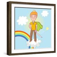 Little Prince - Cute Cartoon Illustration-smilewithjul-Framed Art Print