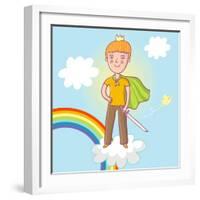 Little Prince - Cute Cartoon Illustration-smilewithjul-Framed Art Print