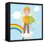 Little Prince - Cute Cartoon Illustration-smilewithjul-Framed Stretched Canvas