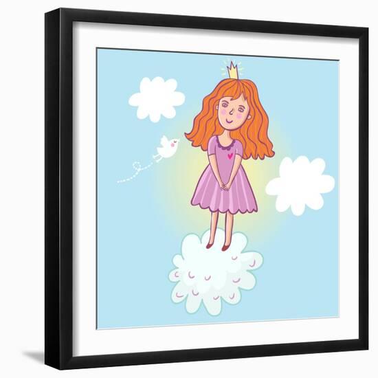 Little Princess - Cute Cartoon Illustration-smilewithjul-Framed Art Print