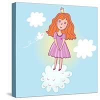 Little Princess - Cute Cartoon Illustration-smilewithjul-Stretched Canvas