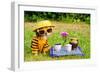 Little Puppy Of Chihuahua Breed At The Picnic On Green Grass-vitalytitov-Framed Photographic Print