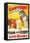 LITTLE QUACKER, l-r: Jerry the Mouse, Little Quacker, Tom the Cat on poster art, 1950.-null-Framed Stretched Canvas