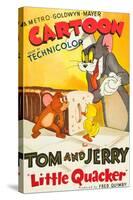 LITTLE QUACKER, l-r: Jerry the Mouse, Little Quacker, Tom the Cat on poster art, 1950.-null-Stretched Canvas