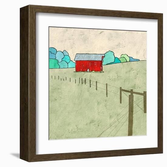 Little Red Barn-Ynon Mabat-Framed Art Print