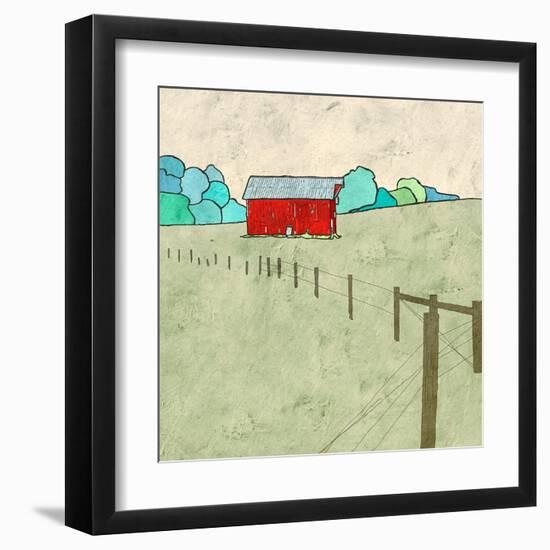 Little Red Barn-Ynon Mabat-Framed Art Print