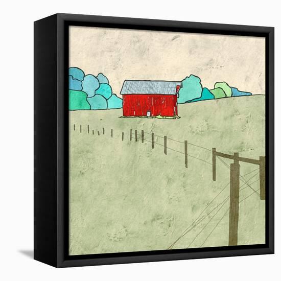 Little Red Barn-Ynon Mabat-Framed Stretched Canvas