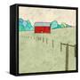 Little Red Barn-Ynon Mabat-Framed Stretched Canvas