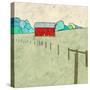 Little Red Barn-Ynon Mabat-Stretched Canvas