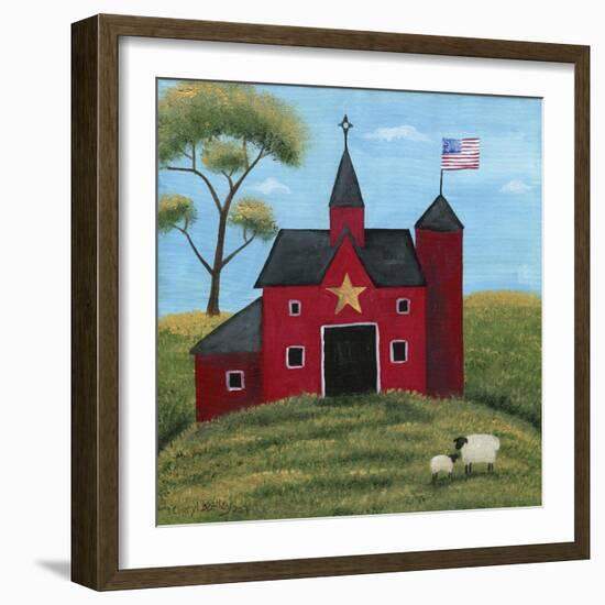 Little Red Barn-Cheryl Bartley-Framed Giclee Print