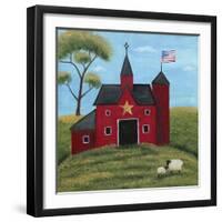 Little Red Barn-Cheryl Bartley-Framed Giclee Print