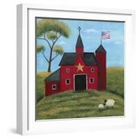 Little Red Barn-Cheryl Bartley-Framed Giclee Print