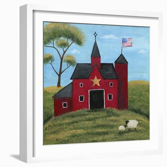 Little Red Barn-Cheryl Bartley-Framed Giclee Print