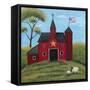 Little Red Barn-Cheryl Bartley-Framed Stretched Canvas