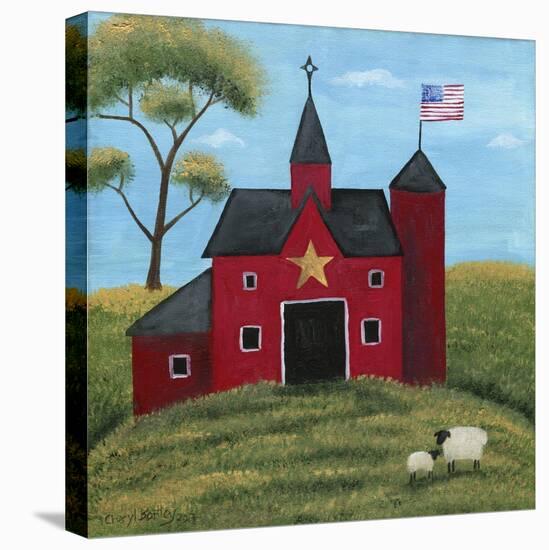 Little Red Barn-Cheryl Bartley-Stretched Canvas