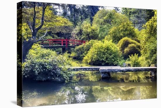 Little Red Footbridge, Kubota Garden, Seattle-George Oze-Stretched Canvas