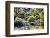 Little Red Footbridge, Kubota Garden, Seattle-George Oze-Framed Photographic Print