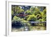 Little Red Footbridge, Kubota Garden, Seattle-George Oze-Framed Photographic Print