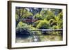 Little Red Footbridge, Kubota Garden, Seattle-George Oze-Framed Photographic Print