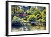 Little Red Footbridge, Kubota Garden, Seattle-George Oze-Framed Photographic Print