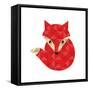 Little Red Fox Made of Triangles.-panova-Framed Stretched Canvas