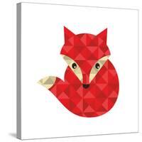 Little Red Fox Made of Triangles.-panova-Stretched Canvas