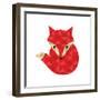 Little Red Fox Made of Triangles.-panova-Framed Premium Giclee Print